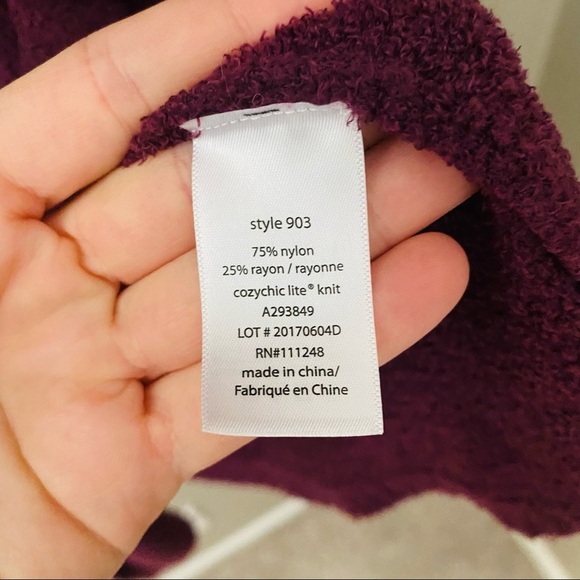 Barefoot Dreams Cozy Chic Lite Open Front Cardigan Purple Sz XXS/XS - Picture 5 of 14